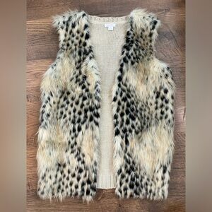 Leopard Print Faux Fur Vest for women